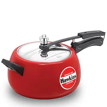 Ceramic-Coated Contura (Tomato Red) Aluminium Cooker 5 Litre